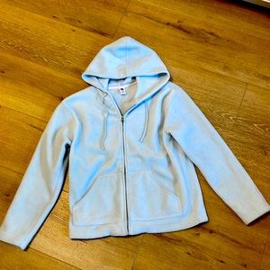 Gap, light blue zip up hooded fleece
